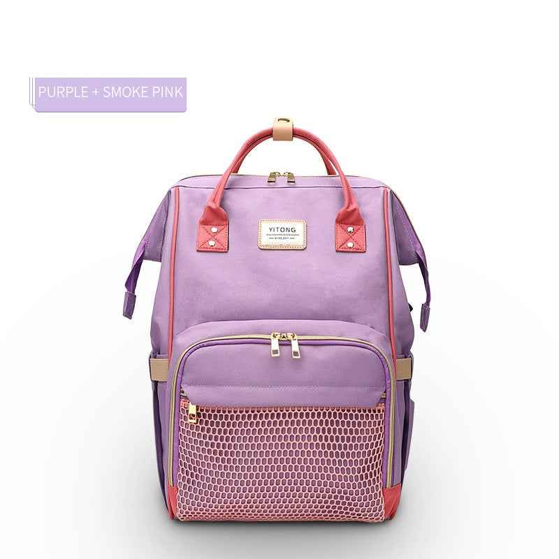 Maternity Diaper Backpack - Large Capacity Waterproof Oxford Nappy Bag with Anti-Theft Pocket & Stroller Straps