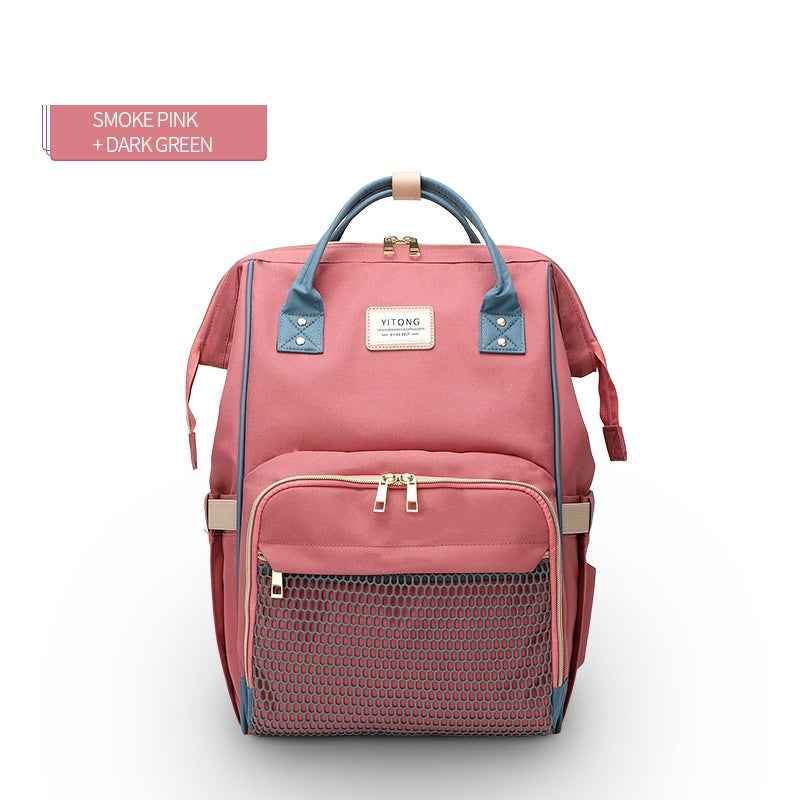 Maternity Diaper Backpack - Large Capacity Waterproof Oxford Nappy Bag with Anti-Theft Pocket & Stroller Straps