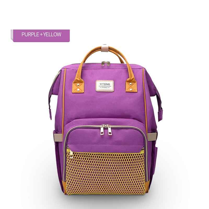 Maternity Diaper Backpack - Large Capacity Waterproof Oxford Nappy Bag with Anti-Theft Pocket & Stroller Straps